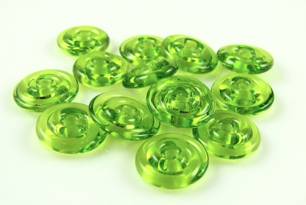 Lime Green Small Lampwork Glass Disc Beads