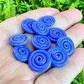 Dark Periwinkle Blue Small Lampwork Glass Disc Beads
