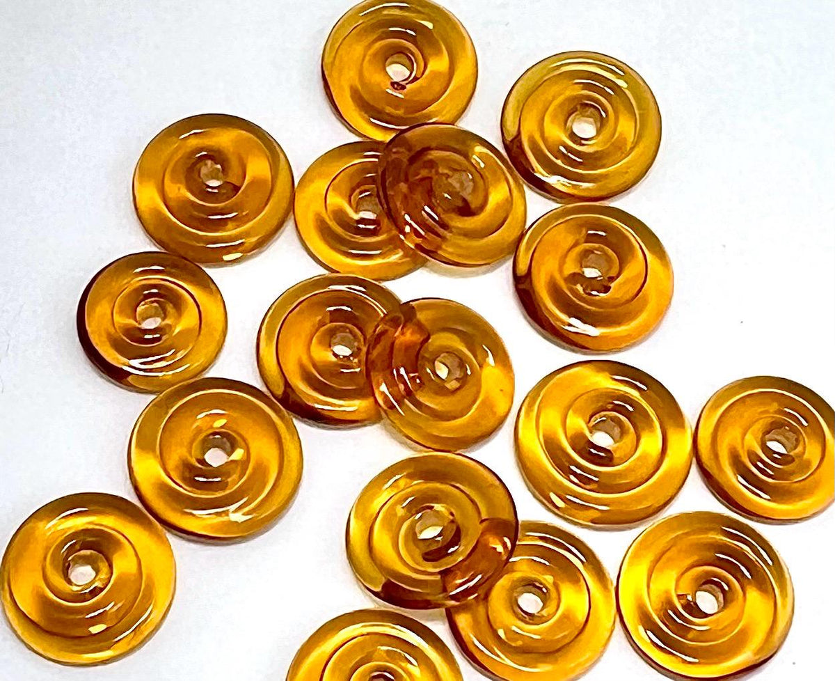 Topaz Small Lampwork Glass Disc Beads