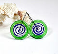 Glass Swirl  Disc Earrings