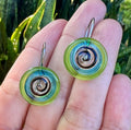 Glass Swirl Disc Earrings