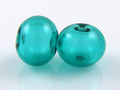Teal Hollow Lampwork Glass Bead Pair