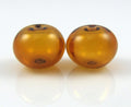 Topaz Amber Hollow Bead Pair