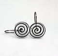 Black and Clear Swirl Glass Earrings