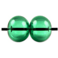 Emerald Green Glass Hollow Bead Pair