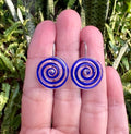 Blue Swirl Glass Earrings