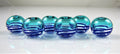 Small Teal and Lapis Swirl Hollow Bead Set
