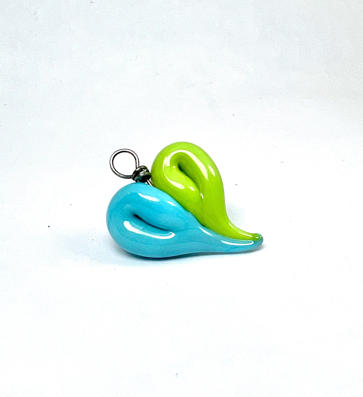 Two-Tone Heart Lampwork Glass Charm
