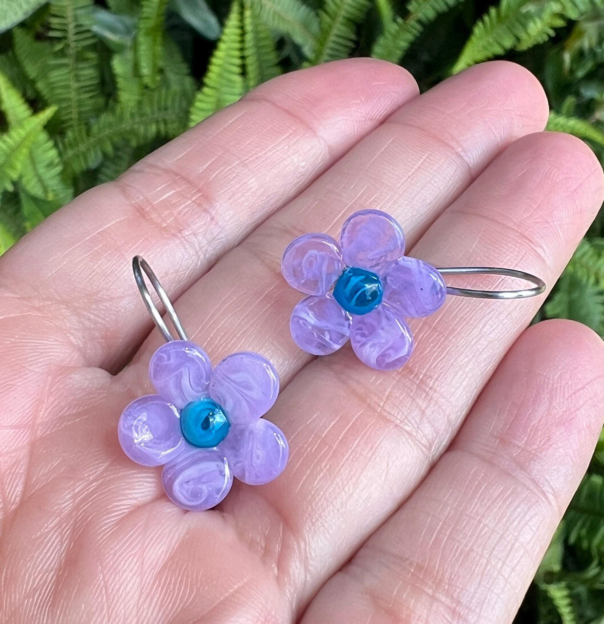 Wisteria Glass Flower Earrings