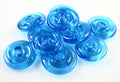 Aqua Small Lampwork Glass Spacer Disc Beads