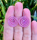 Pink Swirl Glass Earrings