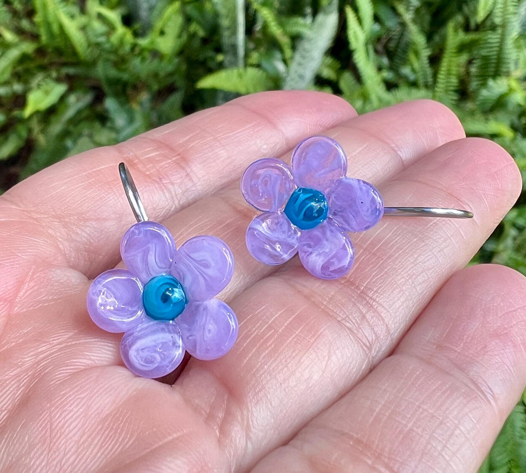 Wisteria Glass Flower Earrings