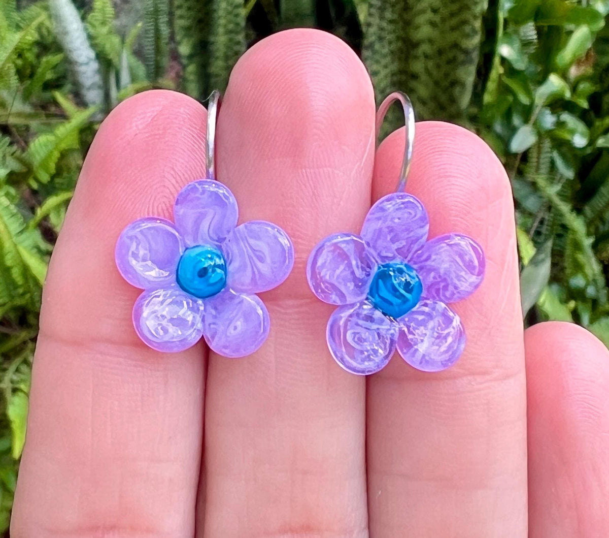 Wisteria Glass Flower Earrings
